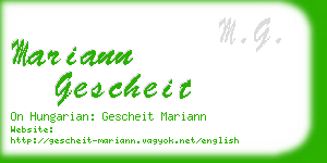 mariann gescheit business card